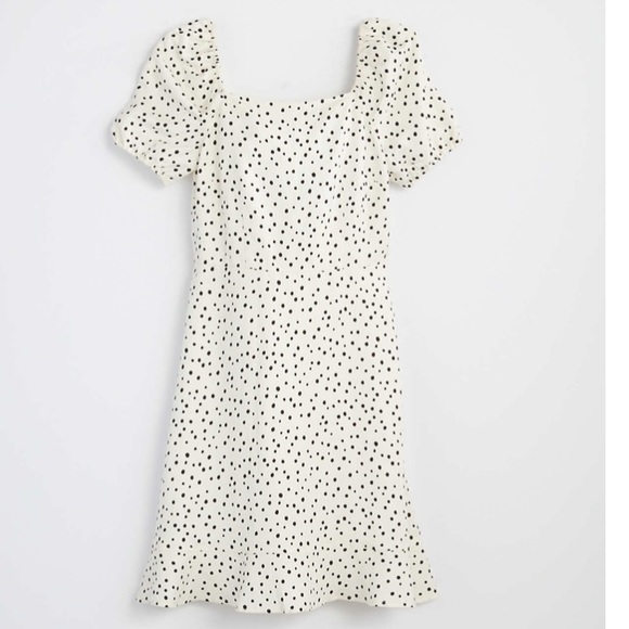 NEW LOFT Petite Dotted Tie Dress A-Line 4 - Picture 1 of 4